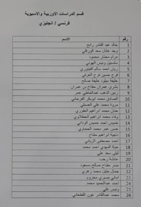 قسم الدراسات الأوربية الاسيوية