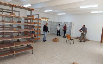 الاستعداد لافتتاح مكتبة بكلية اللغات