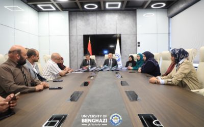 كلية اللغات بجامعة بنغازي تُسلّم مستندات التدقيق الخاصة بملف الاعتماد المؤسسي